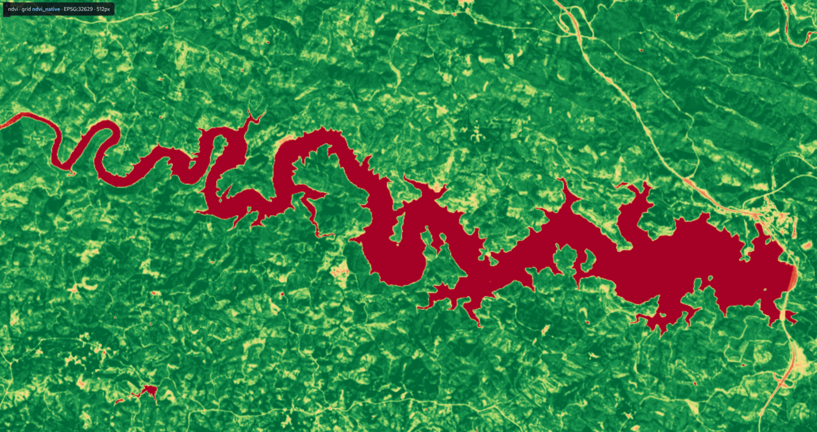 NDVI computed live over the Algarve