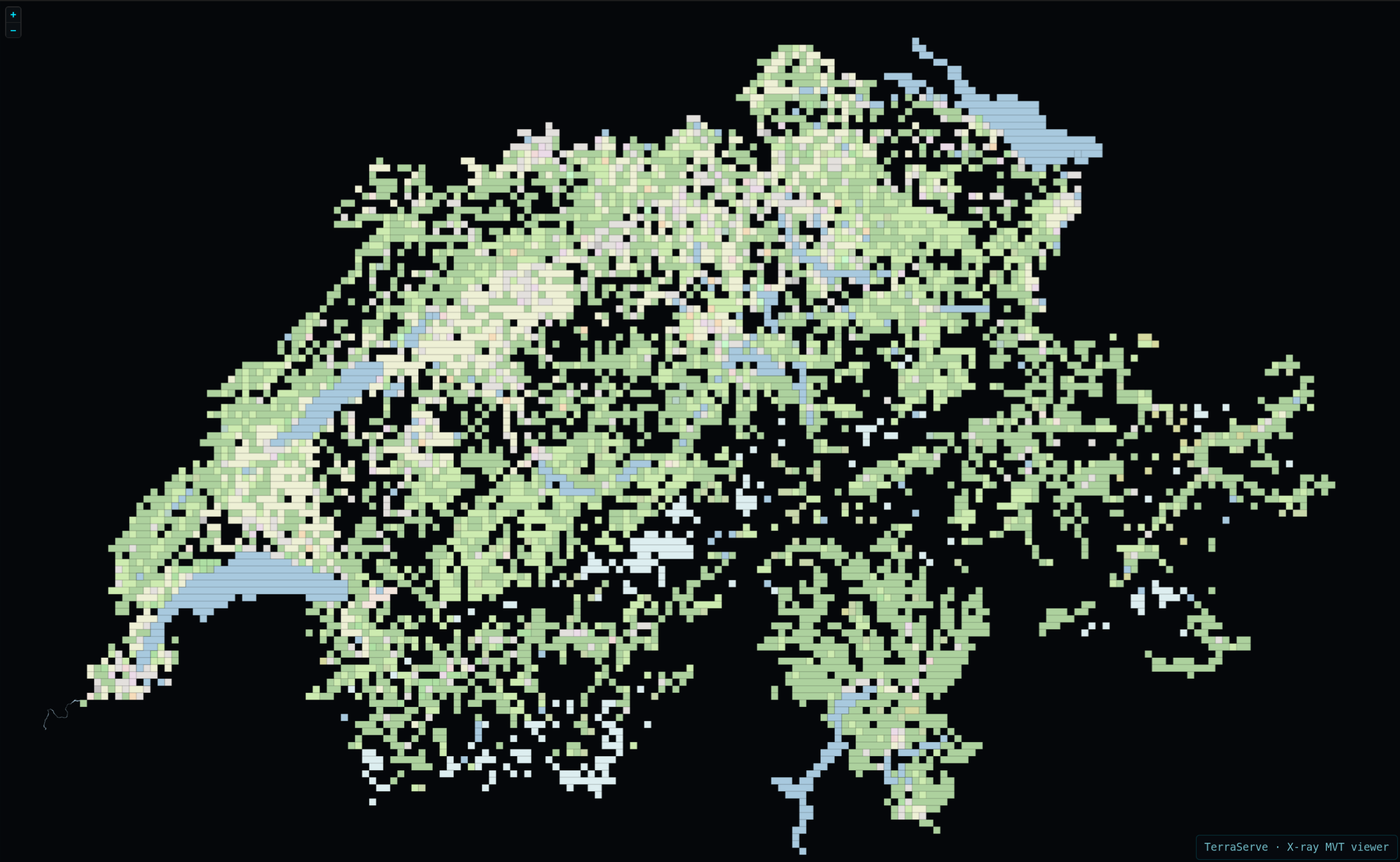 Switzerland's land cover on the Swiss LV95 national grid